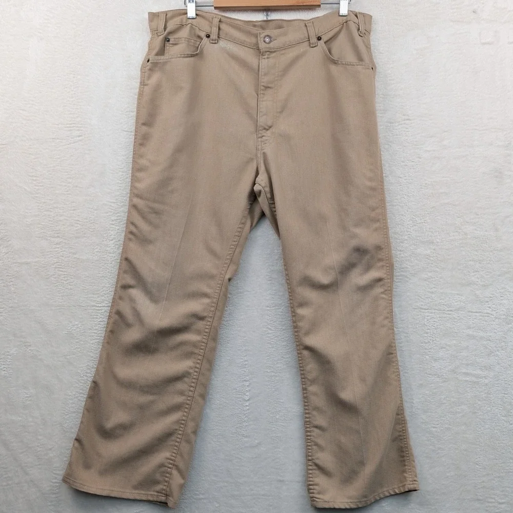 Vintage Levi's White Tab Flare Bell Bottom Brown Pants Men's 42x20 Talon Zip 70s